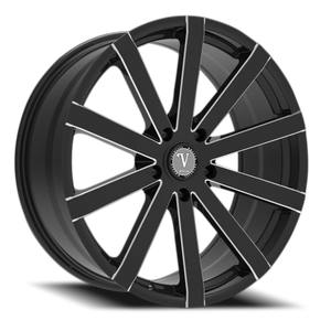 DOORBUSTER PRICING! - Velocity Vw12 Wheel 22x9 5x115 Black And Milled 13mm | VW12-22964BMW