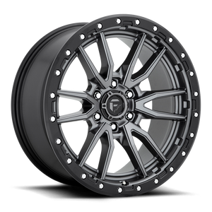 Fuel D680 Rebel Wheel 22x12 6x139.7 Matte Gunmetal With Black Bead Ring -44mm - MINIMUM PURCHASE OF 4 WHEELS - FREE T-SHIRT INCLUDED! | D68022208447