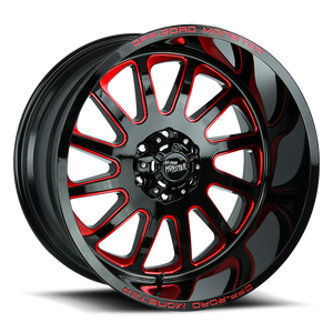 DOORBUSTER PRICING! - Off Road Monster M17 M17 Wheel 20x10 6x139.7 Gloss Black w/ Candy Red Milling -19mm - FREE T-SHIRT INCLUDED! | M170639N19GBMLR