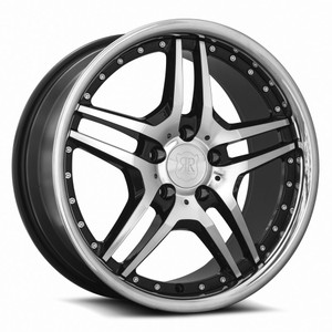 Mrr Rw2 Wheels Rims 18x8 5x112 Black W/ Chrome Lip 25mm | RW0218805xx25BK-51225