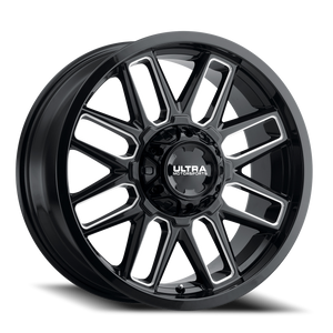 Ultra 231Bm Butcher Wheel 20x10 8x165.1 Gloss Black w/ Milled Accents -25mm | 231-2181BM25