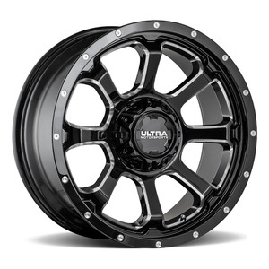 Ultra 219Bm Nemesis Wheels Rims 18x8 5x114.3 Gloss Black W/ Milled Accents 35mm | 219-8866BM+35