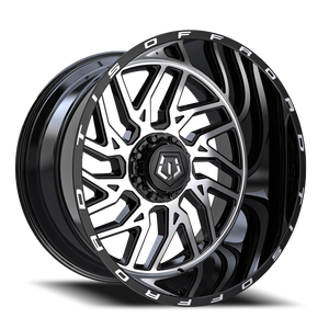 DOORBUSTER PRICING! - Tis 544Mb Wheel 20x12 8x165.1 Gloss Black w/ Machined Face -44mm - FREE T-SHIRT INCLUDED! | 544MB-2128144