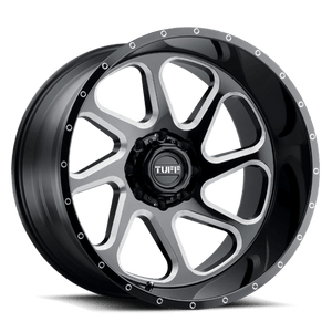 Tuff T2B Wheels Rims 24x14 8x170 Gloss Black Milled Right -72 | 2414T2B-28170B25R