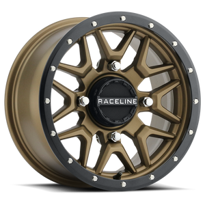Raceline A94Bz Krank Atv Wheels Rims 14x7 4x137 Bronze W/ Black Lip 10mm | A94BZ-47037+10