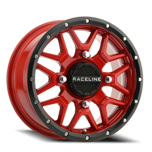 DOORBUSTER PRICING! - Raceline A94R Krank Atv Utv Wheel 14x7 4x137 Red w/ Black Lip 10mm - FREE T-SHIRT INCLUDED! | A94R-47037+10