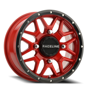 DOORBUSTER PRICING! - Raceline A94R Krank Atv Utv Wheel 14x7 4x156 Red w/ Black Lip 10mm - FREE T-SHIRT INCLUDED! | A94R-47056+10