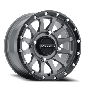 DOORBUSTER PRICING! - Raceline A95Sg Trophy Atv Utv Wheel 15x7 4x156 Grey w/ Black Lip 10mm - FREE T-SHIRT INCLUDED! | A95SG-57056+10