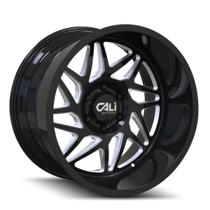 Cali Off-Road Gemini Wheels Rims 20x12 8x165.1 Gloss Black Milled -51mm | 9112-2281BM