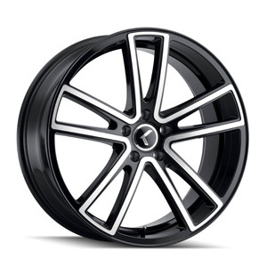 Kraze Kr190 Lusso Wheels Rims 17x8 5x108 Gloss Black Machined 38mm | KR190-7831BM38
