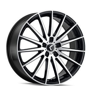 Kraze Kr191 Stunna Wheels Rims 22x8.5 5x114.3 Matte Black Machined 38mm | KR191-22865BM38