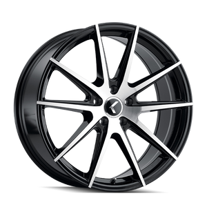 Kraze Kr193 Turismo Wheels Rims 18x8 5x112 Gloss Black Machined 40mm | KR193-8845BM40