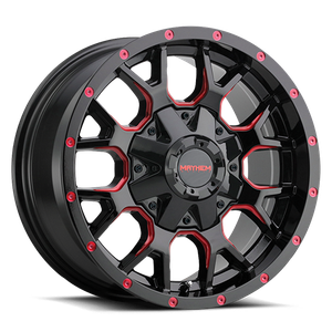 DOORBUSTER PRICING! - Mayhem Warrior Wheel 20x9 8x180 Gloss Black Milled w/ Prism Red Tint 0mm | 8015-2978BTR