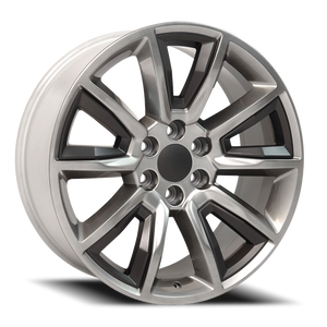 DOORBUSTER PRICING! - Oe Cv73B Wheel 22x9 6x139.7 Hyper Black With Chrome Inserts 24mm - FREE T-SHIRT INCLUDED! | CV73B-22090-6550-24HB-ic