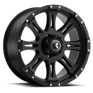 Raceline 981 Raptor Wheels Rims 18x9 8x165.1 Black W/ High-Luster Lip-Edge Bolts -6mm | 981-89080-06