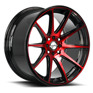 DOORBUSTER PRICING! - Shift H34 Gear Wheel 18x9 4x100 & 4x114.3 Gloss Black w/ Candy Red 30mm - FREE T-SHIRT INCLUDED! | H34840030GBMR