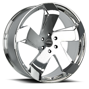 DOORBUSTER PRICING! - Strada S65 Coltello Wheel 24x10 5x115 Chrome 15mm - FREE T-SHIRT INCLUDED! | S65451515