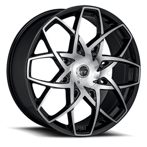 Vct Merlin Wheel 22x9 5x115 & 5x120 Black Machined 15mm | MER-22951539+15BM