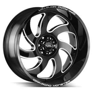 Off Road Monster M07 M07 Wheels Rims 24x12 Blank Custom Drilled Gloss Black Milled -44mm | M07412800N44GBML