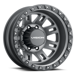 Vision Manx 2 408 Dually Wheel 16x6 8x165.1 Satin Grey -137mm | 408-6681SGBLR