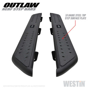 Westin® Black  Outlaw Nerf Step Bars | 58-53565 | Free Shipping!