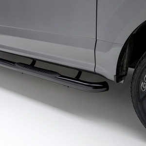 Aries 3" Round Black Steel Side Bars, Select Silverado, Sierra 1500, 2500, 3500 HD | BBDR 204009