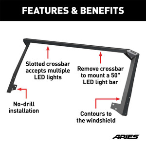 Aries®   Roof Light Mounting Bracket w/Crossbar | 15914 | Free Shipping!