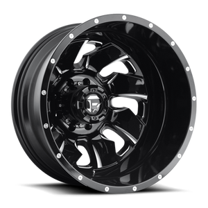 Fuel D574 Cleaver Dually Wheel 20x8.25 8x165.1 Gloss Black Milled 105mm - FREE T-SHIRT INCLUDED! | D57420828D