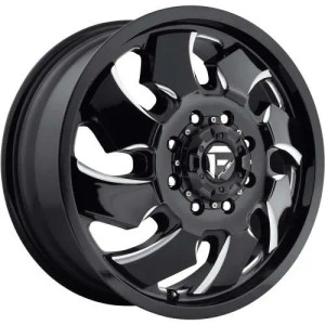 Fuel D574 Cleaver Dually Wheel 20x8.25 8x165.1 Gloss Black Milled 105mm - FREE T-SHIRT INCLUDED! | D57420828D