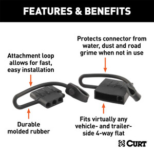 Curt® | 58761 | 4-Way Flat Connector Dust Cover Set