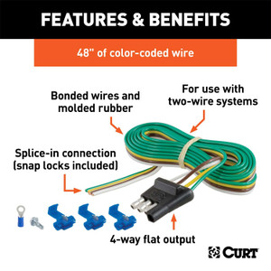 Curt® | 58349 | 4-Way Flat Connector Plug Kit