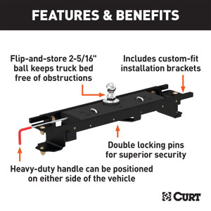 Curt® | 60751 | Double-Lock Gooseneck Hitch/Install Kit