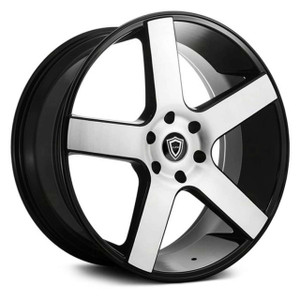 Capri Luxury C5288B Wheel 22x9.5 5x115 Black Machined 15mm - FREE T-SHIRT INCLUDED!