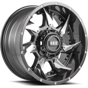 Grid Off-Road® GD01 Wheels Rims 20x9 8x170 Gloss Graphite
 Milled Chrome -12  | GD01-20090870G-125