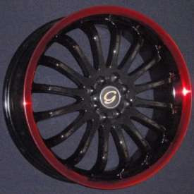 G-Line Alloys G601 Wheel 18x7 5x100 Red Lip Black 40MM | 18X7 5-100 G-601