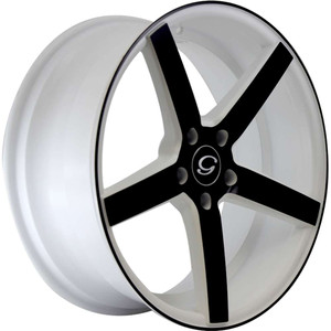 G-Line Alloys G5178 Wheel 20x10 5x4.5 (5x114.3) Black Face White 38MM | 51782010511438BW