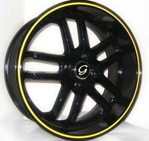 G-Line Alloys G817 Wheel 17x7.5 5x108 Yellow Line Black 38MM | 17X7.5 5-108 G817 YLB +38