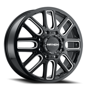 DOORBUSTER PRICING! - Mayhem Cogent Dually Wheel 22x8.25 8x165.1 Gloss Black Milled 115mm | 8107D-22881BMF115