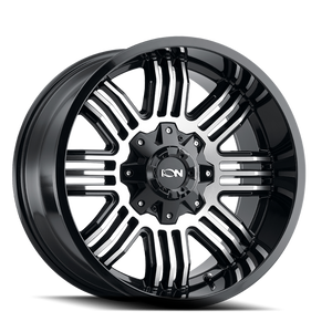 Ion 144 Wheels Rims 20x9 5x127 5x139.7 Satin Black Machined 18mm | 144-2952B18