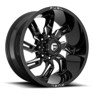 Fuel D747 Lockdown Wheel 20x10 8x180 Gloss Black Milled -18mm - FREE T-SHIRT INCLUDED! | D74720001847