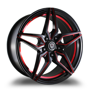Marquee Wheels® M3259 Wheels Rims 18x9 5x112 Black Red Milling 38 | 3259189511238NBR
