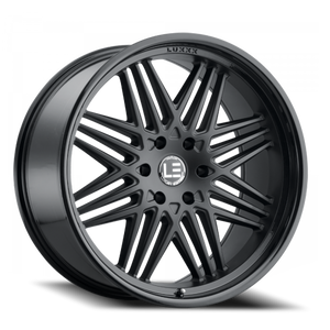 Lux Le 4 Wheel 22x10.5 5x120 Matte Black w/ Gloss Black Lip 15mm | LUXLE4221055120+20B-A5