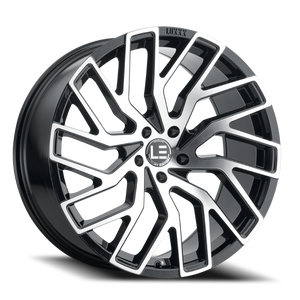 Lux Le 5 Wheel 22x10.5 5x120 Gloss Black Machined Face 32mm | LUXLE5221055120+32B-A2