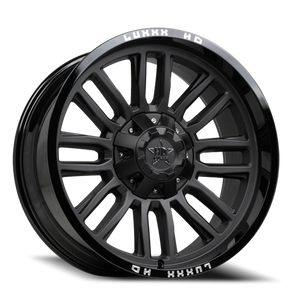 Luxxx Hd Lhd26 Wheel 20x10 6x135 & 6x139.7 Matte Black w/ Gloss Black Lip -18mm | LHD2620106135139-18G-A5