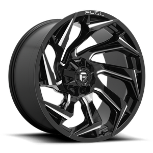 Fuel D753 Reaction Wheel 24x12 5x127 & 5x139.7 Gloss Black Milled -44mm - MINIMUM PURCHASE OF 4 WHEELS | D75324205747