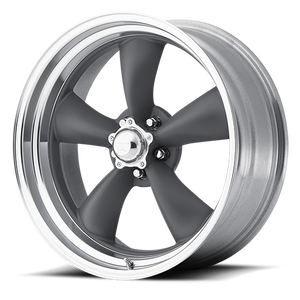 American Racing Vn215 Classic Torq Thrust Ii Wheel 22x9 5x139.7 Mag Gray w/ Machined Lip 15mm | VN21522985415