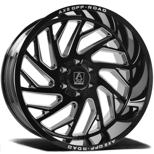 Axe Zeus Wheels Rims 20x10 8x170 Gloss Black Milled -19mm | 20108170-19ZEUBM