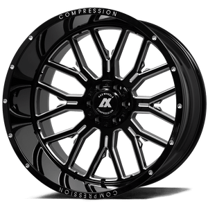 Axe Ax6.0 Wheels Rims 22x12 8x165.1 Gloss Black Milled -44mm | 22128165-44AX6BM