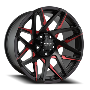 Hd Offroad Canyon Wheel 20x10 5x127 & 5x139.7 Satin Red & Black w/ Milled Face -25mm | CY201056-25ML3-R