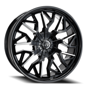 Vct Cyclone Wheel 22x9 5x115 & 5x120 Black Machined 15mm | CYC-22951520+15BM